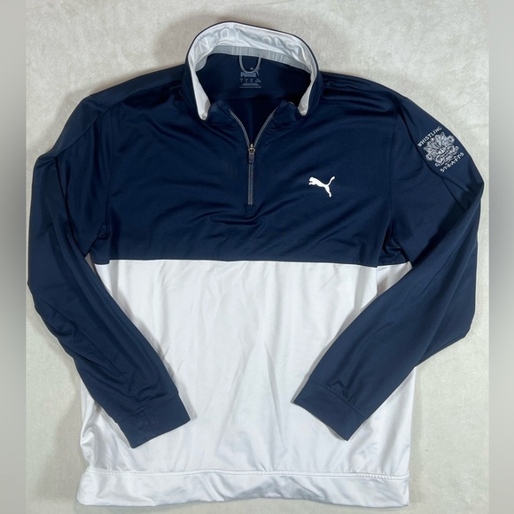 Puma Whistling Straights Size Large Two-Tone Navy and White Windbreaker - Picture 1 of 7